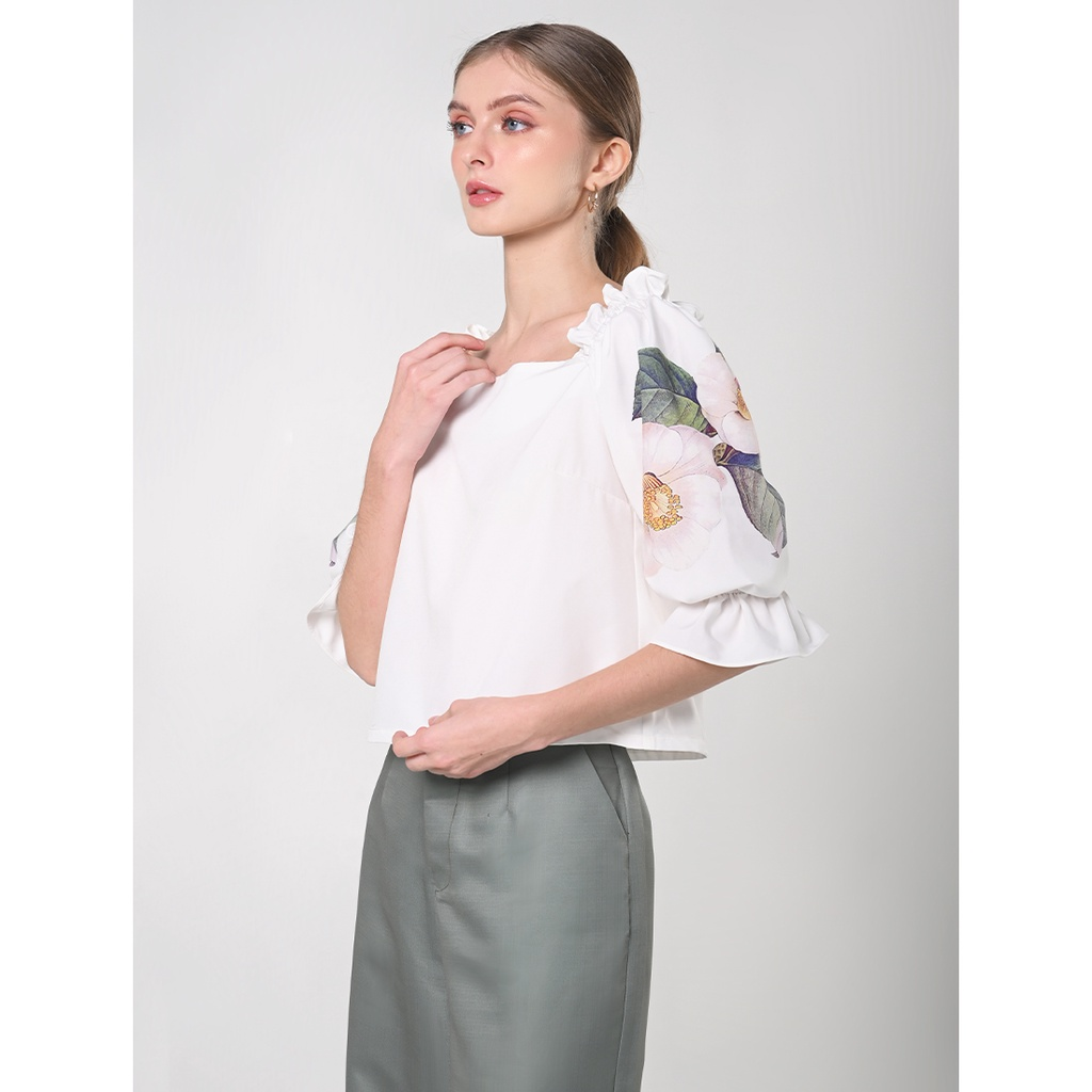 Secret Garden Jaina Quarter Sleeve Top (Offwhite)