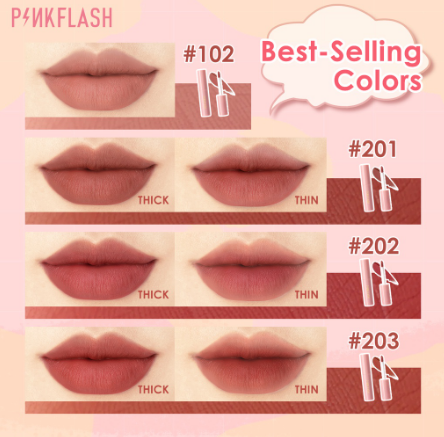 PINKFLASH 3pcs Christmas Lipstick Set OhMyKissAiry Kiss Air Matte Liquid Lipstick Waterproof Lip & Cheek Tint Double Use Lipstick