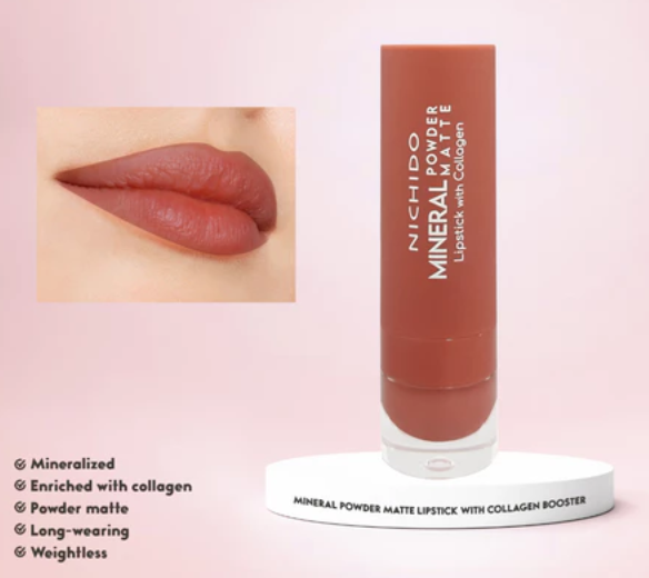 NICHIDO Mineral Powder Matte Lipstick With Collagen Booster - Kiss Of An Angel