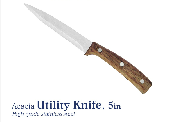 Chef's Classics Acacia Stainless Steel Utility Knife, 5in