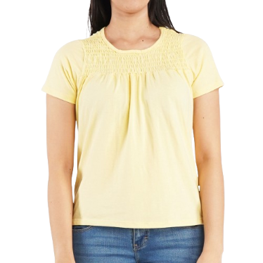 RRJ Basic Tees for Ladies Relaxed Fitting Shirt Trendy fashion T-shirt for Ladies 126085 (Yellow)