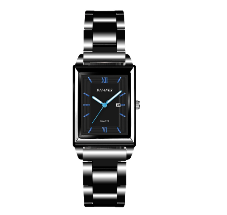 DJIANES Quartz Business Wacthes Mens Original Waterproof Steel Band Square Fashion Wristwatch Men Watch Relo Ng Kalalakihan BLACK BLUE