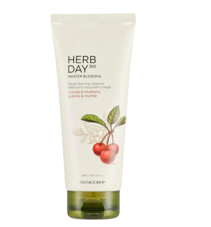 The Face Shop Herb Day 365 Master Blending Facial Foaming Cleanser Acerola & Blueberry