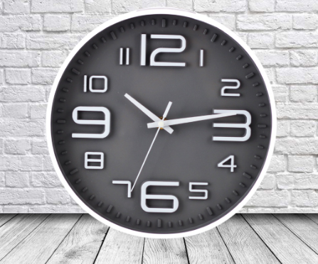 Edge 25 cm Wall Clock Round Easy to Read Modern Battery Operated Decorative Wall Clock