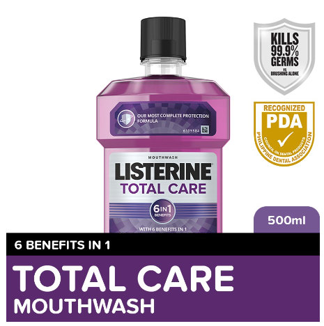 Listerine Total Care Mouthwash 500ml - For Complete Oral Care, Toothbrush Routine, Use with Toothpaste