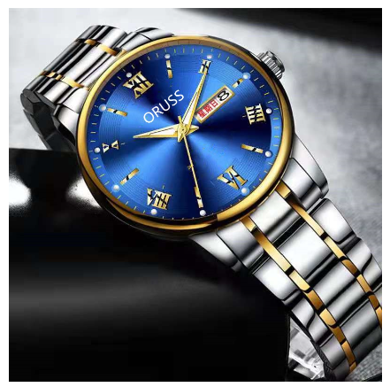 Oruss Luxury Silver Watch Men Original Waterproof Automatic Dual Calendar Quartz Watch Fashion Stainless Steel Strap Men Watch Relo 004