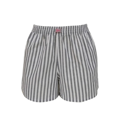 Fem by Hanford Ladies Women 100% Premium Cotton Woven Comfy Sleep Lounge Boxer Shorts Stripe FW4 1pc