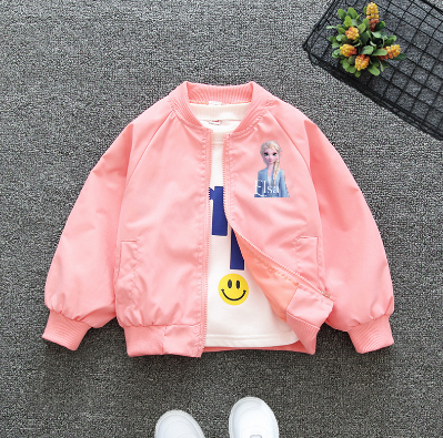 Congme Kid Girl Cartoon Sweater Frozen Outerwear Children jacket Spring and Autumn Coat