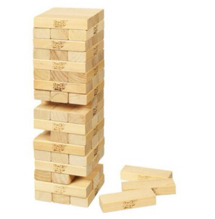 HCH 54pcs Jumbo Jenga Wooden Building Blocks Educational Toys