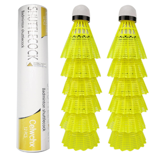 Badminton Shuttlecocks 12-Pack Nylon Shuttlecocks Birdies Balls High Speed Badminton Balls with Great Durability Stability Suitable for Indoor Outdoor Sports Training Tube of 12
