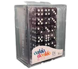 Oakie Doakie Dice D6 Speckled Black 36 pcs 12 mm Dice Set