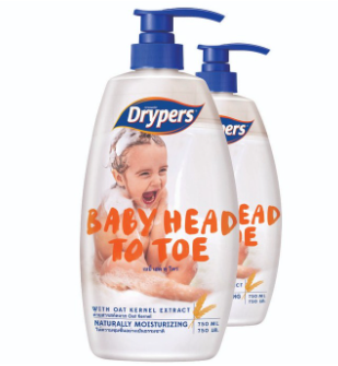 Drypers Baby Head To Toe Pack of 2 750ml x 2