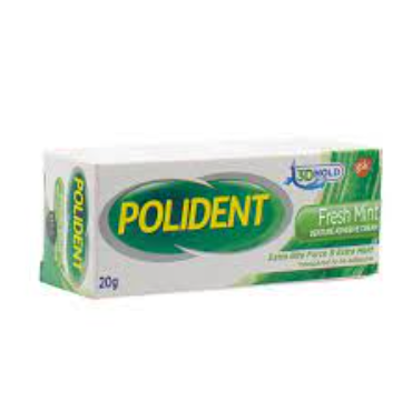 Polident Fresh Mint Denture Adhesive Cream 20g