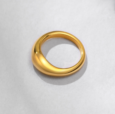 Gold Plated Chunky Dome Ring Stackable Rings for Women