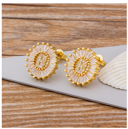 26 Initial Letter Earrings for Women Hypoallergenic Accessories Cute Alphabet AAA CZ Gold Stud Hikaw Jewelry E