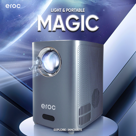 Eroc [Magic] Mini Projector Built-in Speaker FULL HD Screen Cast Youtube250 Ansi Lumens 180" Screen
