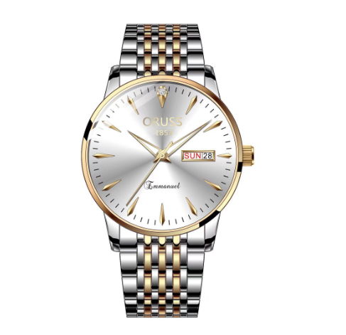ORUSS Original Swiss Luxury Stainless Steel Waterproof Watch Men's Calendar Luminous Simple Trendy Korean Watch M7