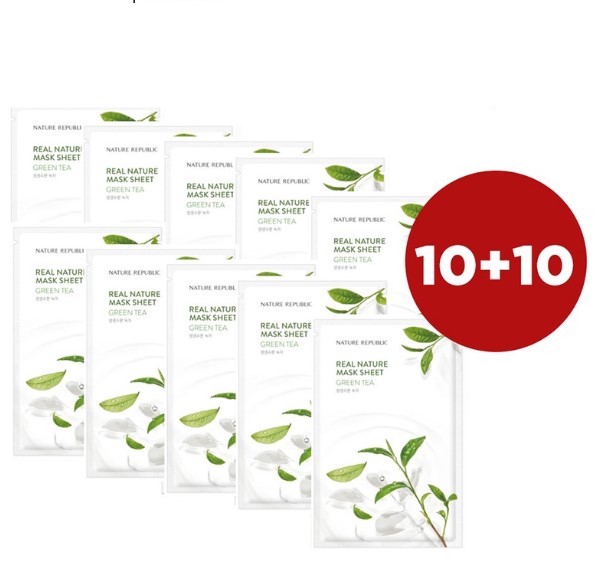 Nature Republic Real Nature Green Tea Mask Sheet 10+10