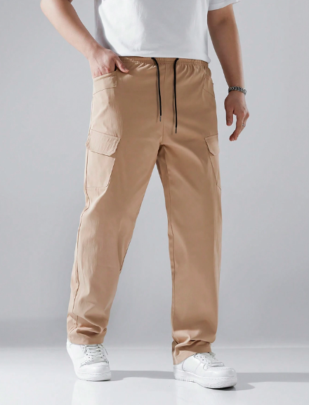 Men's Casual Straight-Leg Slim-Fit Versatile Cargo Pants