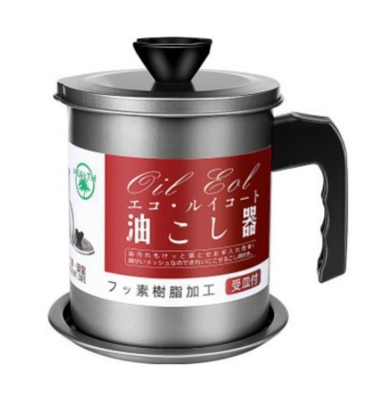 Fried Oil Bottle with Lid Oil Filter Artifact Stainless Steel Oiler Large Capacity