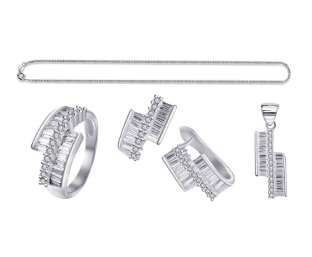 Morning Star Top Silver Originals Ss053 Italy 925 Jewelry Set St045