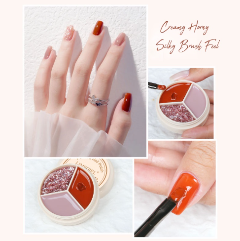 LIMEGIRL Solid Cream Gel Nail Polish 3 Colors In 1 Box Manicure For Nails Painting Art Design Soak Off Uv Hybrid Lacquer 15G