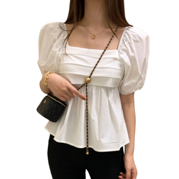 Lovito Women Pleated Blouse LNE20086 (White)