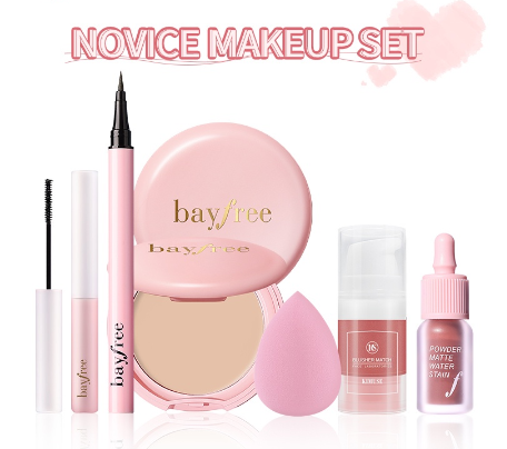 Bayfree 6 Items Novice Makeup Set Beauty Matte Waterproof Long Lasting