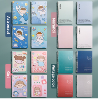 Oumi Line Notebook A5 B5 1Pcs Muji Styled Ring Cartoon Notepads Binder Coil Notebook 60Sheets