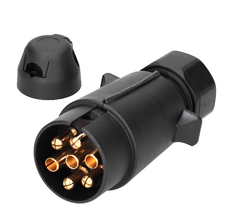 7 Pin Round European Trailer Socket Plug Tow Bar Electrics Adapter Connector For RV Truck Vans Caravans Car Accessories