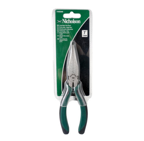 Nicholson 219035NB Flat Long Nose Pliers 7"