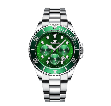 FNGEEN 8080 Men's Quartz Watch SILVER GREEN