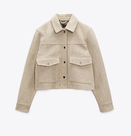 ZARA New Women's Short Coat with Metal Buttons