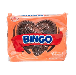 Bingo Cookie Sandwich Orange Filled Choco  28g x 10s