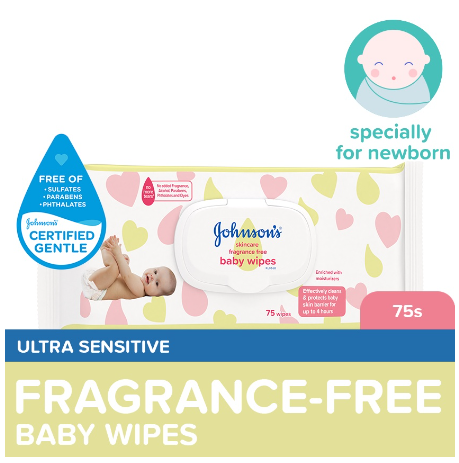 Johnson's Fragrance Free Baby Wipes 75s - Wipes for Baby, Baby Care, Baby Essentials, Wet Wipes