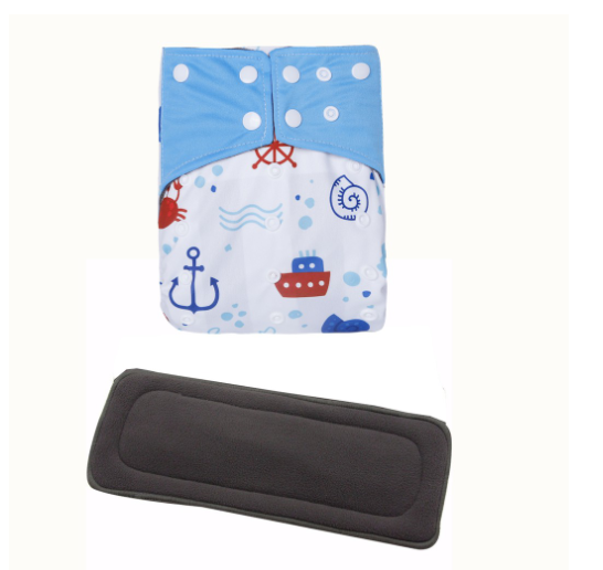 Cloth Diaper 1 Set With Bamboo Charcoal Inserts In Stocks D6