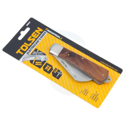 Tolsen Electricians Knife (195mm) Pocket Cable Wire Stripper Skinning Utility Knife Blade 38041