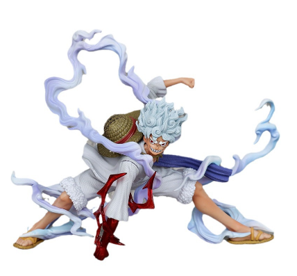 16cm One Piece Nika Luffy Action Figure Sun God White Hair Model Dolls Toys For Kids Home Decor Collection Ornament