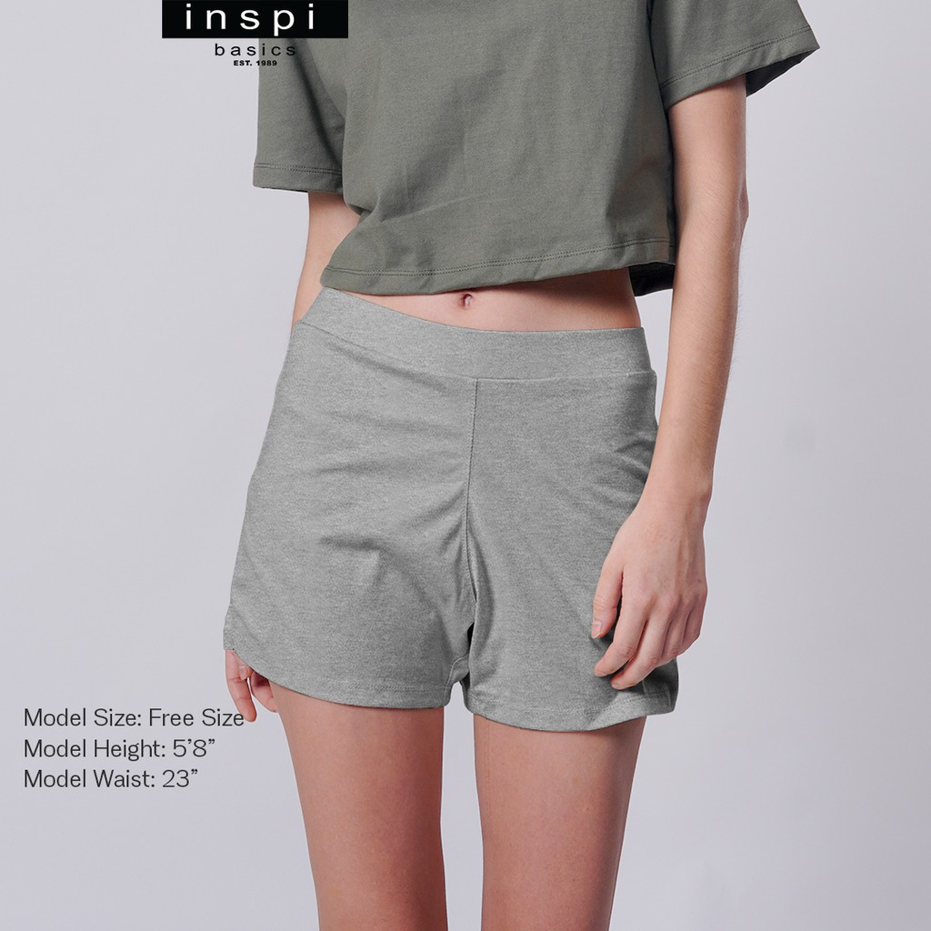 INSPI Basics Highwaist Shorts for Woman Cycling Short for Women Aesthetic Workout clothes Trendy IXB (Gray)