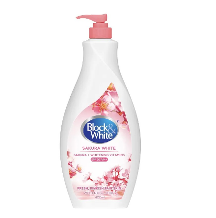 Block & White Whitening Lotion Sakura White Spf 20 With Sakura And Whitening Vitamins 320ml