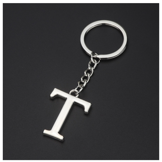 New A-Z 26 Letter Key Chains Stainless Steel Keychain Charm Fashion Accessories Key Ornaments T