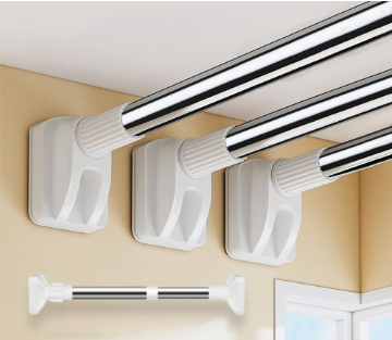 Clothes Rod Adjustable Curtain Rod Clothes Rail Towel Hanging Bar Shower Curtain Rod Punch-free