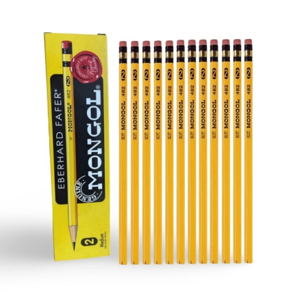 12pcs/Box Mongol Pencil no. 2 w/ Eraser, Original Lapis Art Business School Supplies Kids Set XLCase