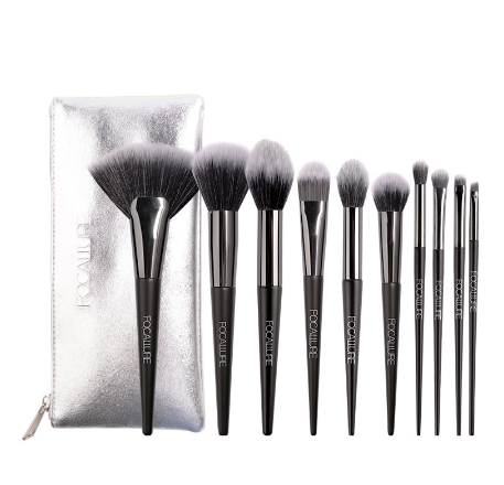 FOCALLURE 10Pcs/Set Professional Makeup Brushes With Bag Eyeshadow Powder Blush Brushes Tools Beauty