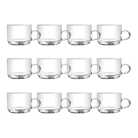 UNION GLASS Clear Glass Cup Coffee, Tea, Hot Chocolate, Milk 200 ml | 7oz [Set of 6]