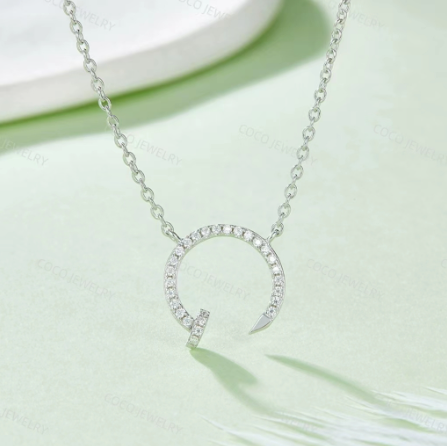 Real Moissanite Faux Diamond Excellent VVS-1 With GRA Certification S925 Silver women necklace OS05O