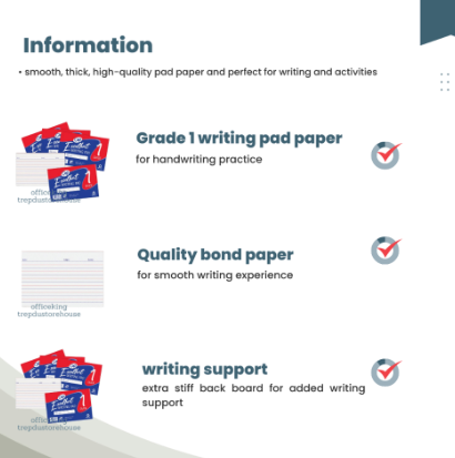 Excellent writing pad Grade 1 80 leaves