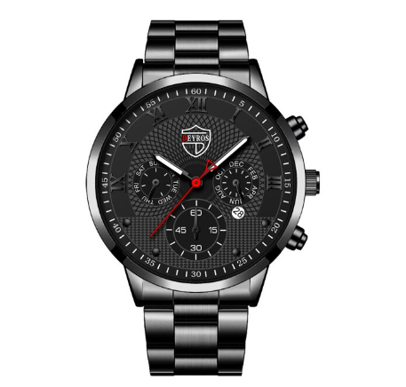 Men's Watch Sale Men's Waterproof Business Quartz Wristwatch Relo Ng Kalalakihan STEEL ALL BLACK