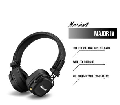 Major IV Wireless Bluetooth On Ear Headphones with Mic Headset Deep Bass Headsets Stereo Hi-Fi