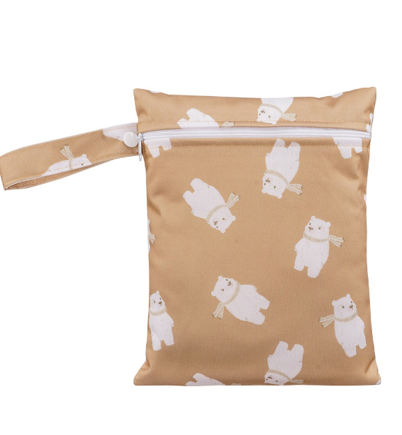 18x25cm Baby Diaper Bag Cartoon Print Wet Dry Bags Nappy Zipper Handbag Stroller Carry Pack Travel Outdoor Wet Diaper Storage Bags s6